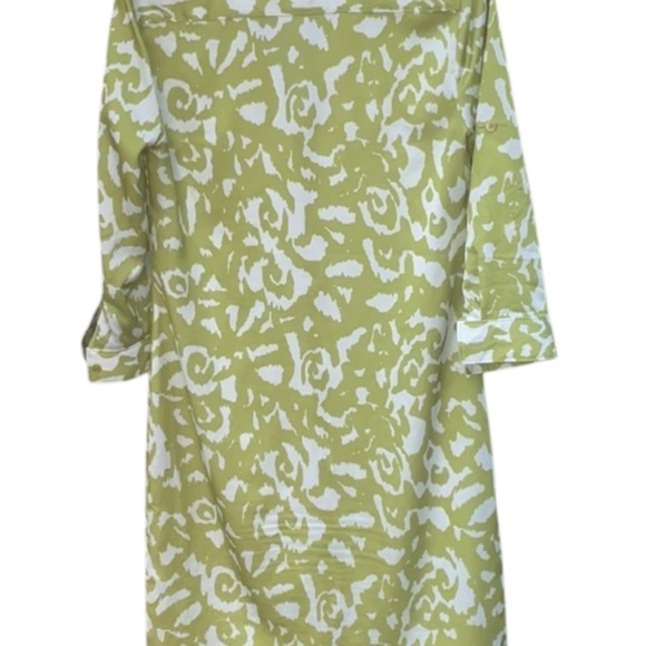 DKNY Olive and White Patterned Shirt Dress - Picture 2 of 5